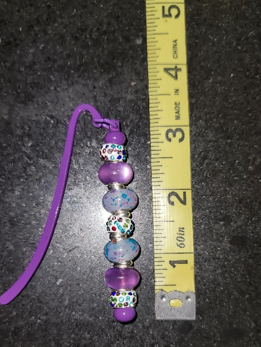 Purple Topsy-turvy Rhinestone Bookmark - Picture 3 of 3
